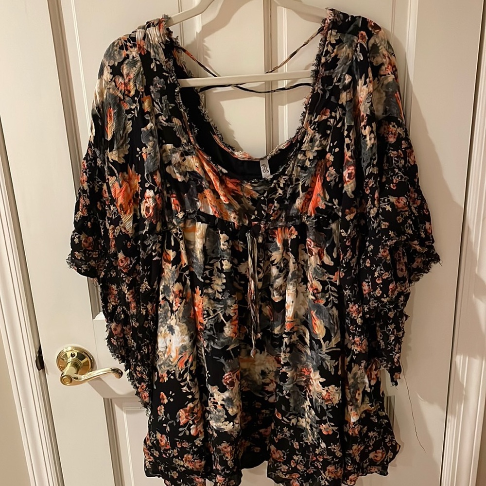 Free People multicolor floral bell sleeve dress